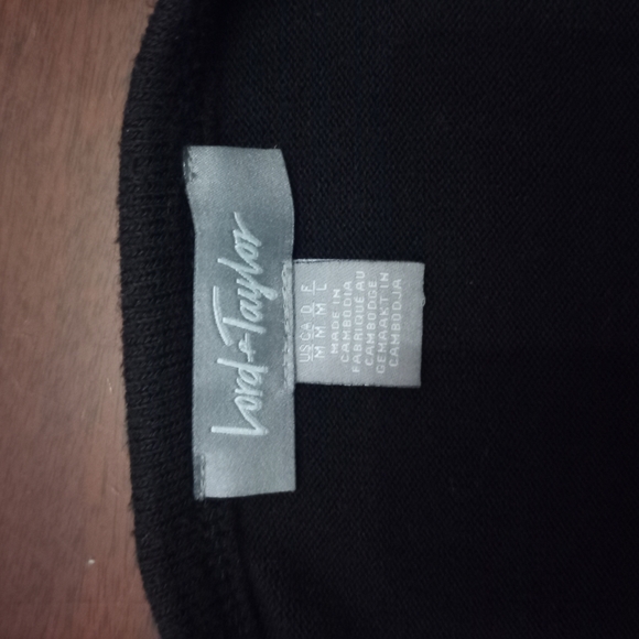 Lord & Taylor Black Fitted Long Sleeve Blouse - Picture 2 of 2